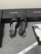 CC 26s Slingback Pointed Black Leather 681977