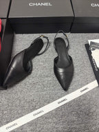 CC 26s Slingback Pointed Black Leather 681977