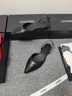 CC 26s Slingback Pointed Black Leather 681977