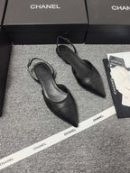 CC 26s Slingback Pointed Black Leather 681977