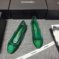 CC 26s Ballet Flat Green Mesh Fabric Sheepskin 681980