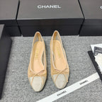 CC 26s Ballet Flat Beige Mesh Fabric Sheepskin 681984