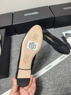 CC 26s Ballet Flat Black Mesh Fabric Sheepskin 681982