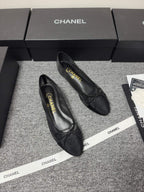 CC 26s Ballet Flat Black Mesh Fabric Sheepskin 681982