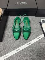 CC 26s Slingback 20 Green Mesh Fabric Sheepskin 681999