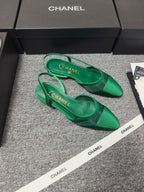 CC 26s Slingback 20 Green Mesh Fabric Sheepskin 681999
