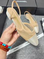 CC 26s Slingback 20 Beige Mesh Fabric Sheepskin 682001