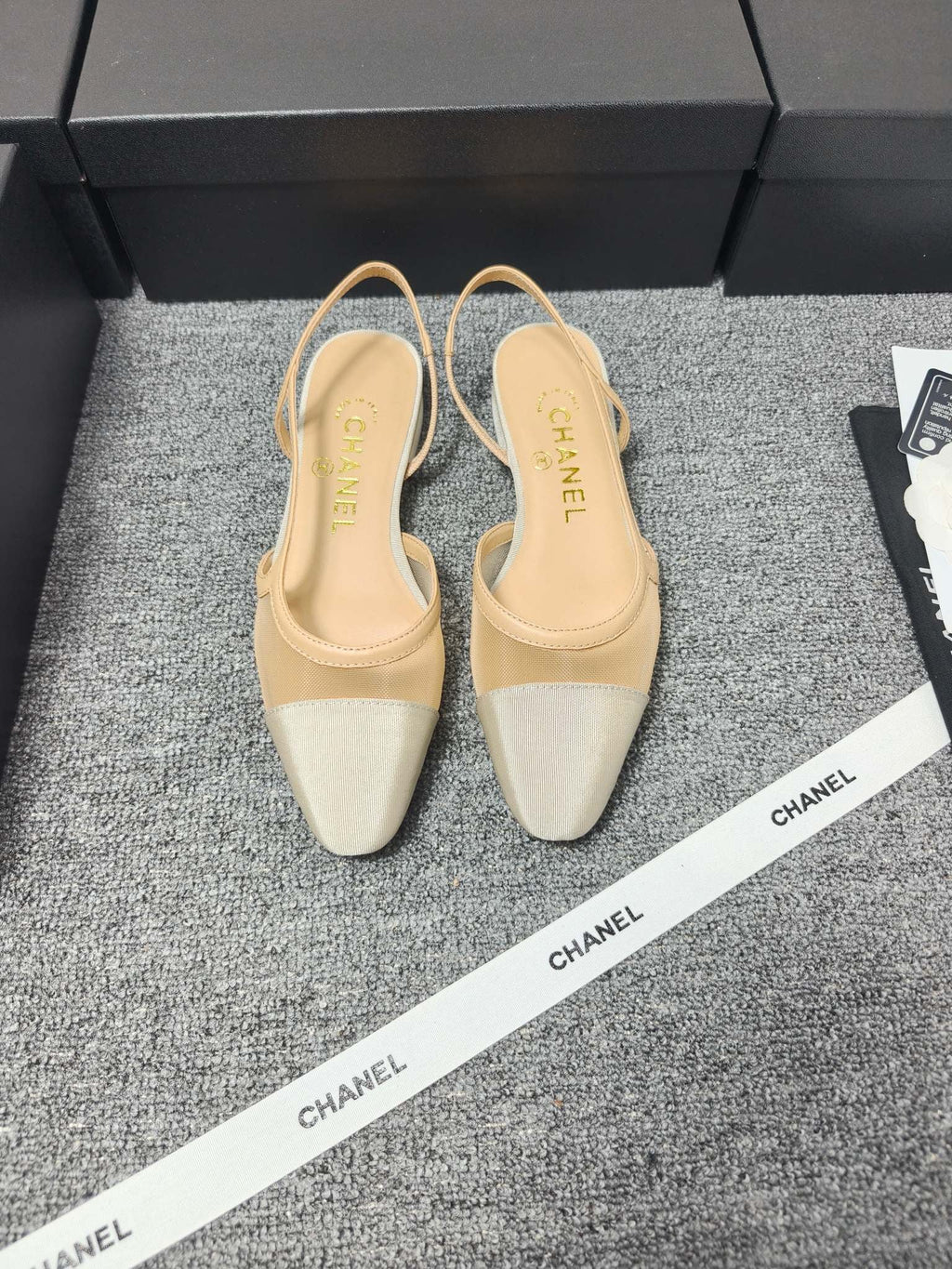 CC 26s Slingback 20 Beige Mesh Fabric Sheepskin 682001