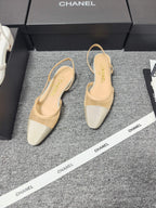 CC 26s Slingback 20 Beige Mesh Fabric Sheepskin 682001