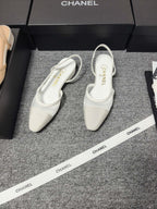 CC 26s Slingback 20 White Mesh Fabric Sheepskin 682002