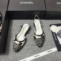 CC SS 2026 Slingbacks Flat White Black Calfskin Lambskin