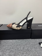 CC SS 2026 Slingbacks 9.5cm White Brown Black Calfskin Lambskin