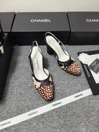 CC SS 2026 Slingbacks 9.5cm White Brown Black Calfskin Lambskin