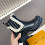 LV Ruby Flat Ankle Boot 50mm Glossy Black Cowhide