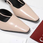 GG 26ss High Heel Mule 60 Light Beige Sheepskin 601085