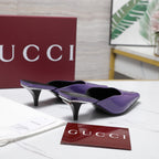 GG 26ss High Heel Mule 60 Purple Sheepskin 601087