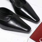GG 26ss High Heel Mule 60 Black Sheepskin 601088