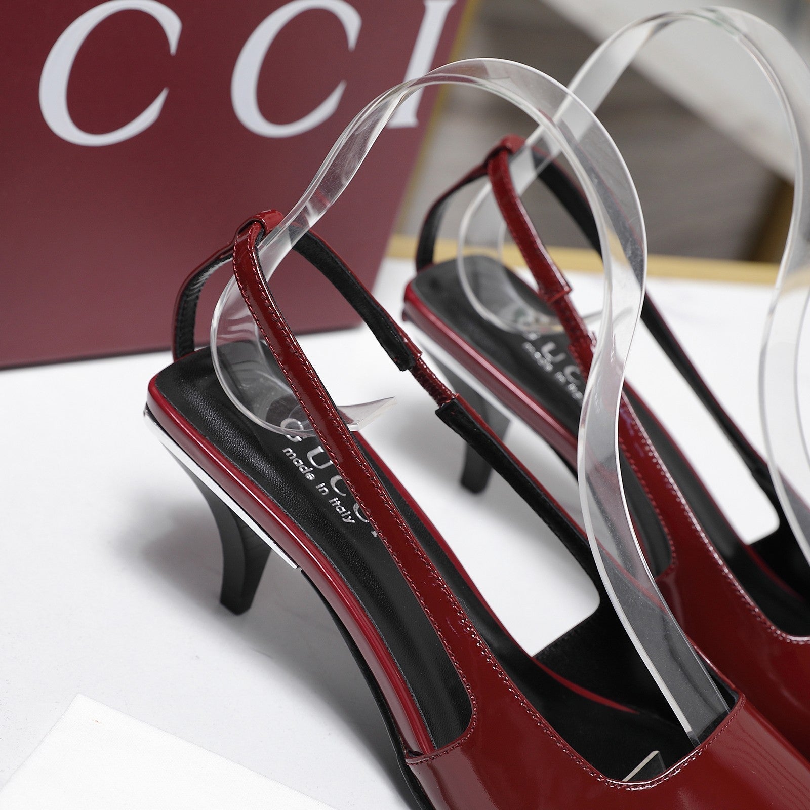 GG Cruise 2026 Slingback 55mm Burgundy Sheepskin 601092