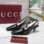 GG 26ss Slingback 60 Black Sheepskin 601093