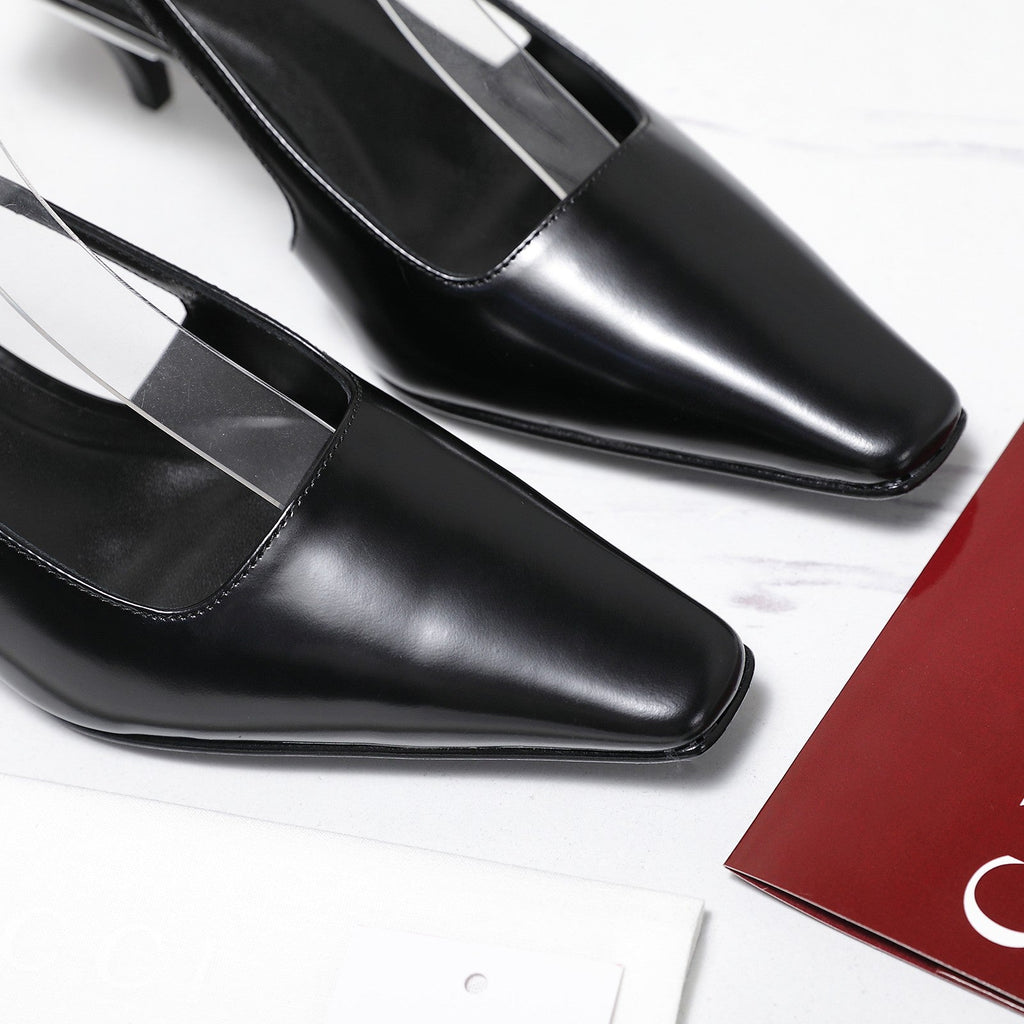 GG 26ss Slingback 60 Black Sheepskin 601093