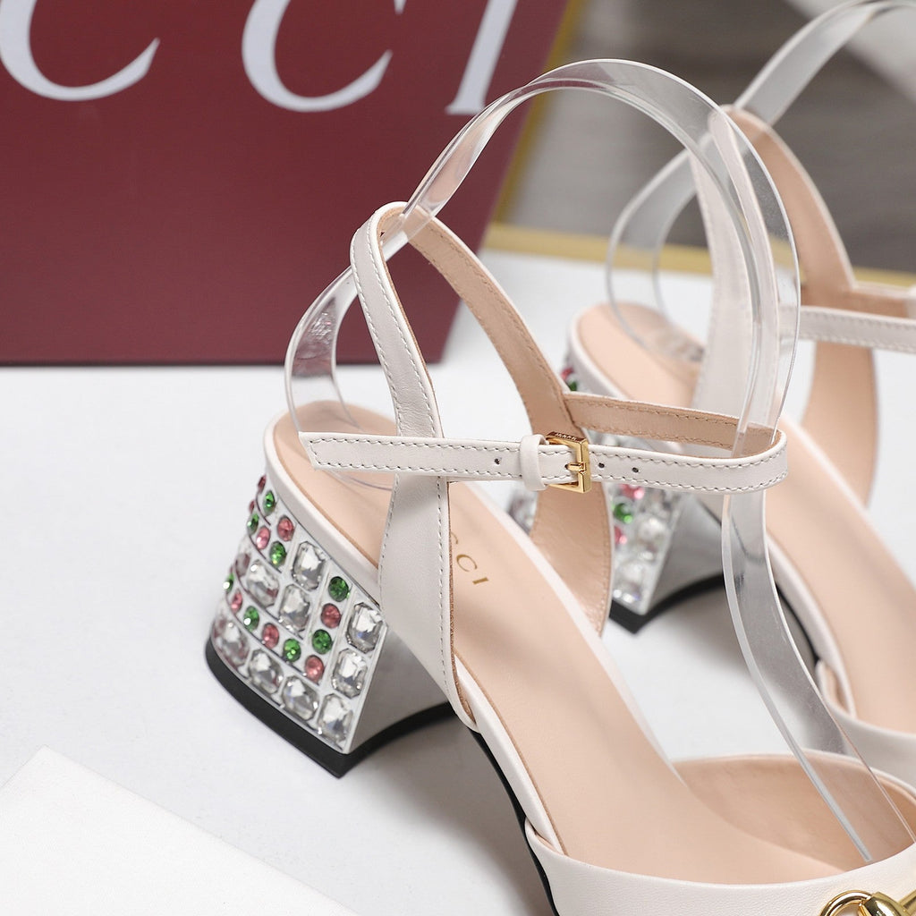 GG 26ss Sandals 55 White Beige Sheepskin 601094