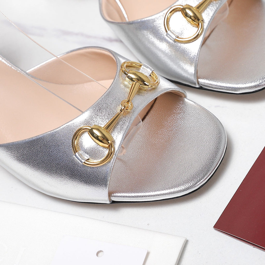 GG 26ss Sandals 55 Sliver Beige Sheepskin 601095