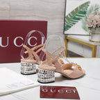 GG 26ss Sandals 55 Light Pink Beige Sheepskin 601096