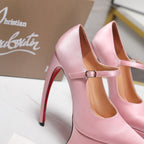 CL Matières Fécales Platform Pumps 15cm Light Pink Satin 637888