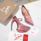CL Matières Fécales Platform Pumps 15cm Pink Satin 637889