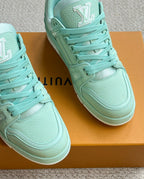 LV TRAINER SHOES SKY BLUE GRAINED CALFSKIN