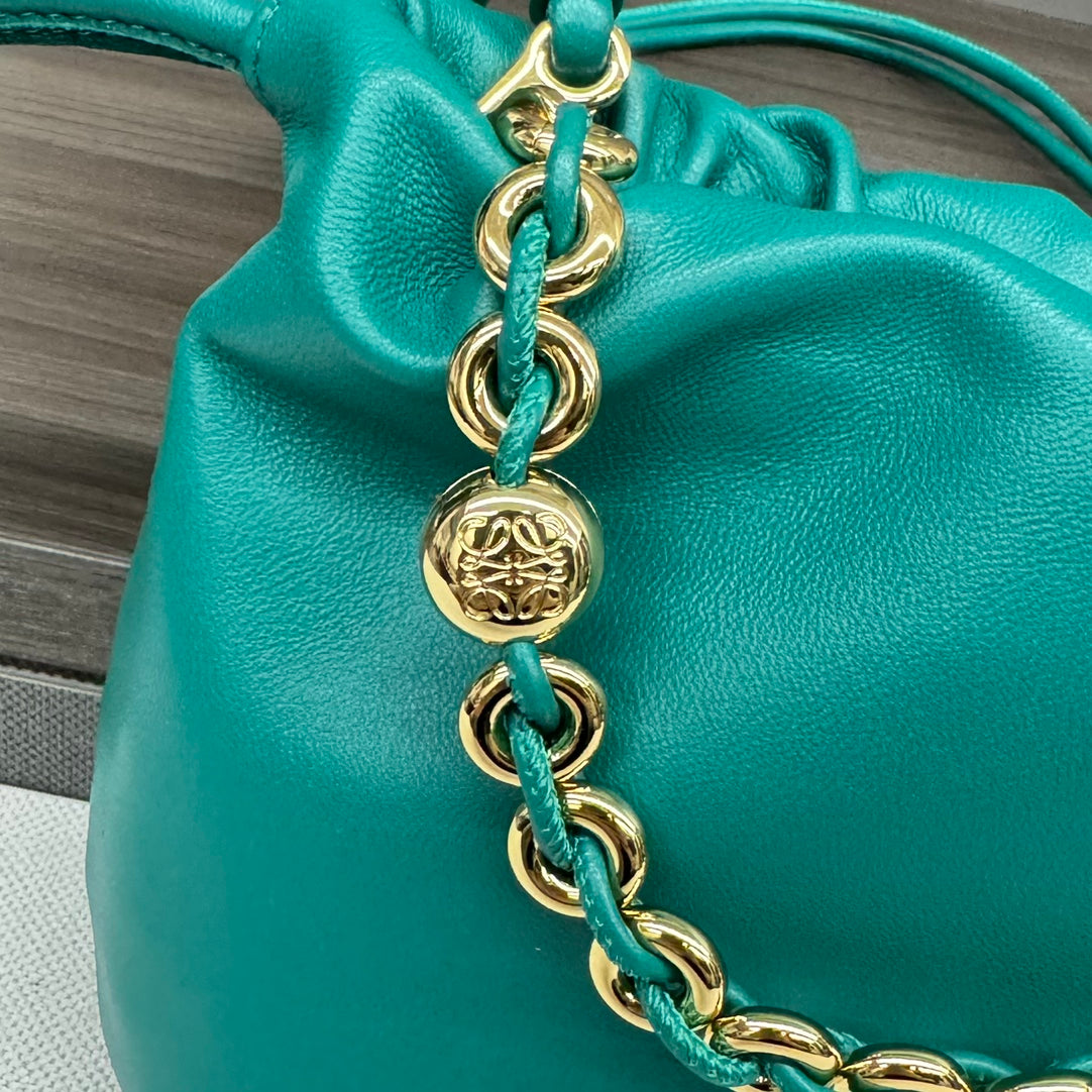 Loewe Flamenco Purse 23 Turquoise Blue Lambskin Ghw