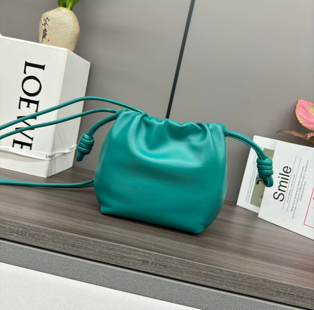 Loewe Flamenco Purse 23 Turquoise Blue Lambskin Ghw
