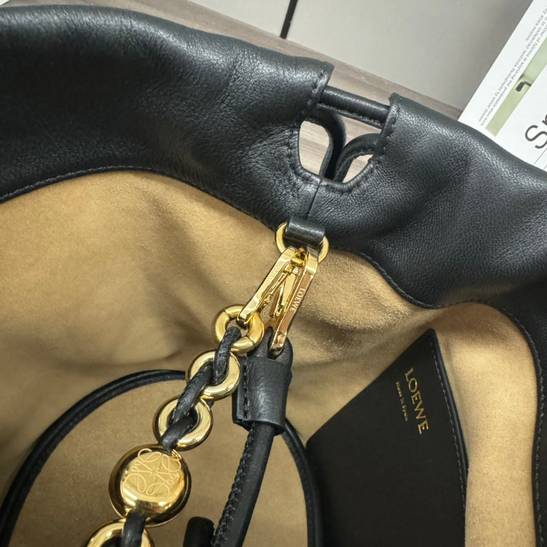 Loewe Flamenco Purse Bucket 32 Black Lambskin Ghw