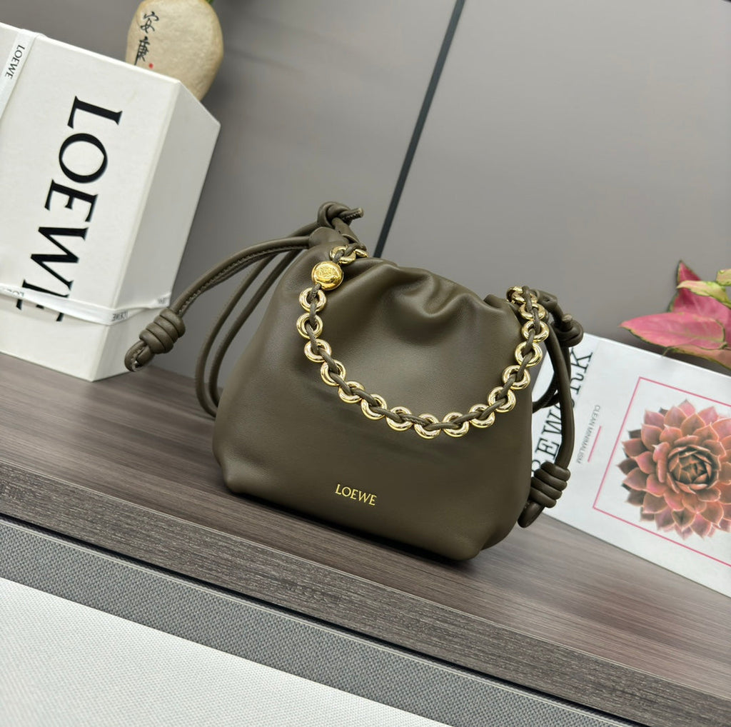 Loewe Flamenco Purse 23 Olive Lambskin Ghw