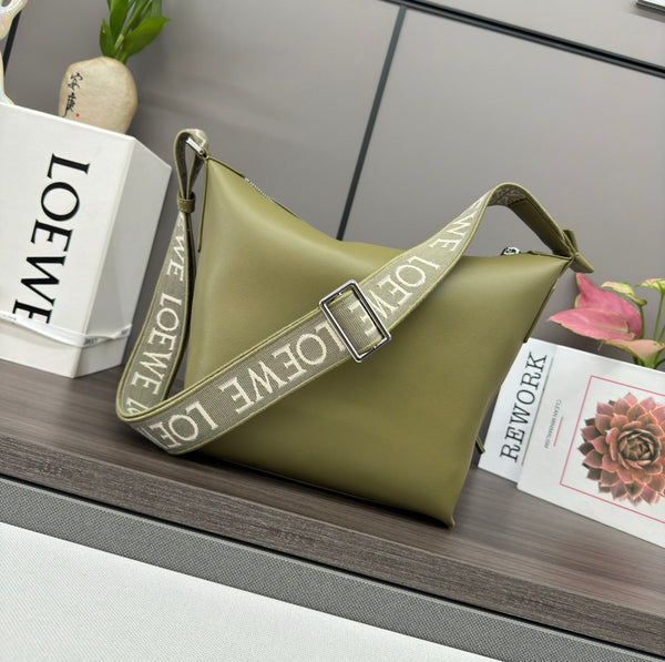 Loewe Small Cubi Crossbody Bag 29 Olive Green Calfskin 280611