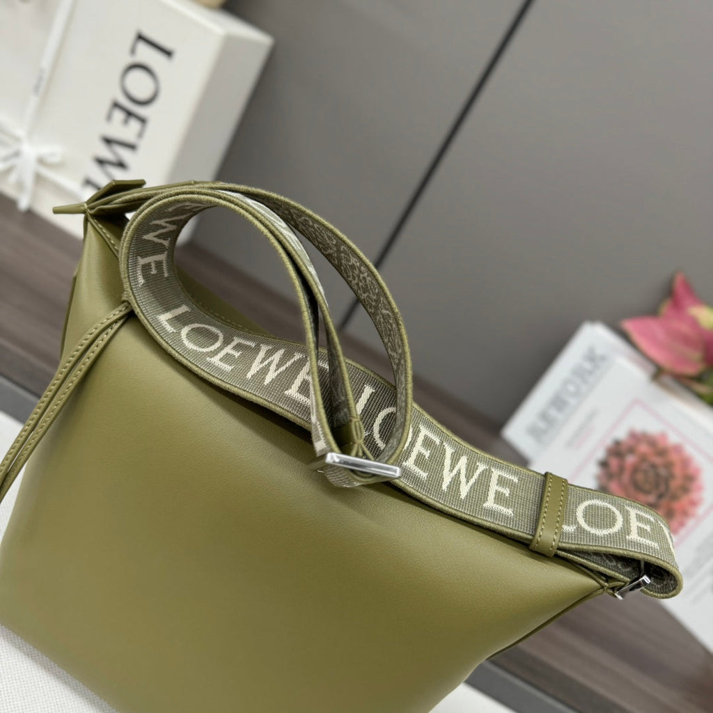 Loewe Small Cubi Crossbody Bag Olive Green Smooth Calfskin