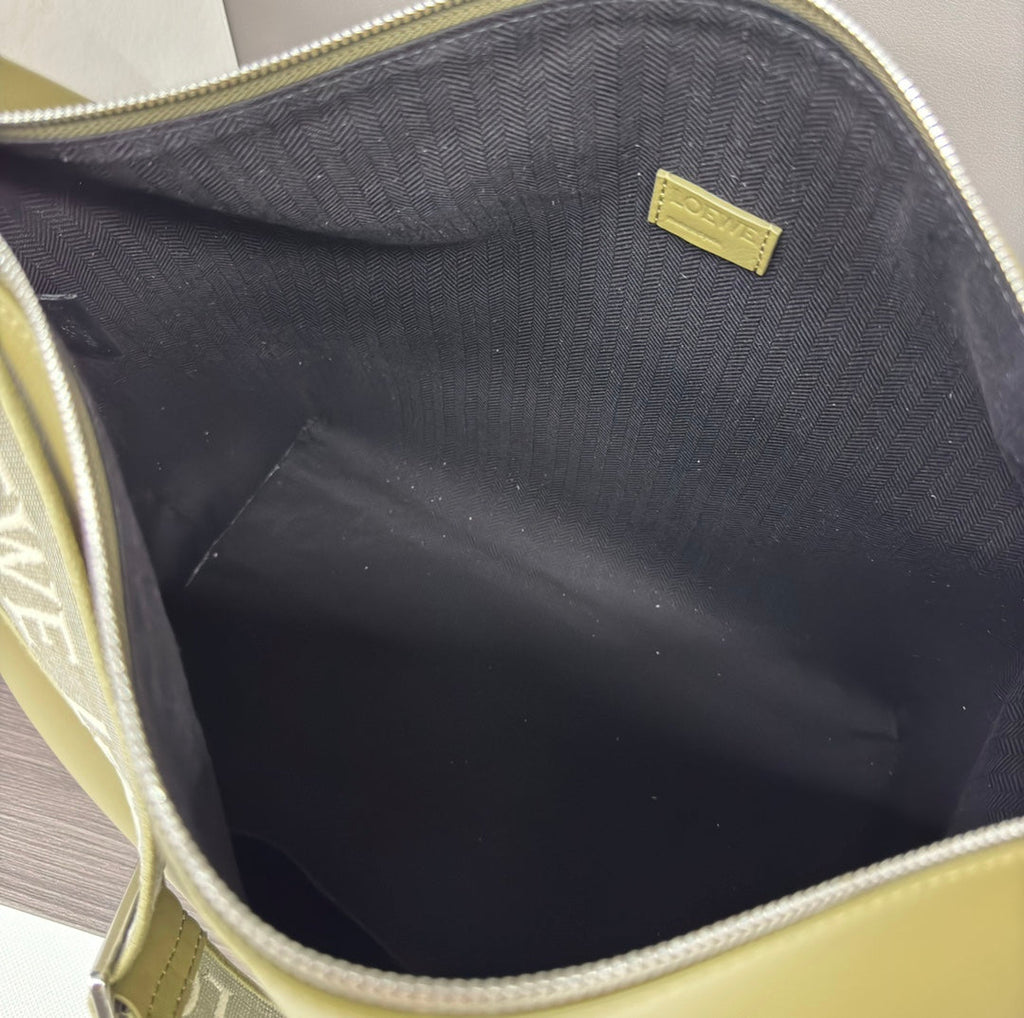 Loewe Cubi Crossbody Bag Olive Green Smooth Calfskin