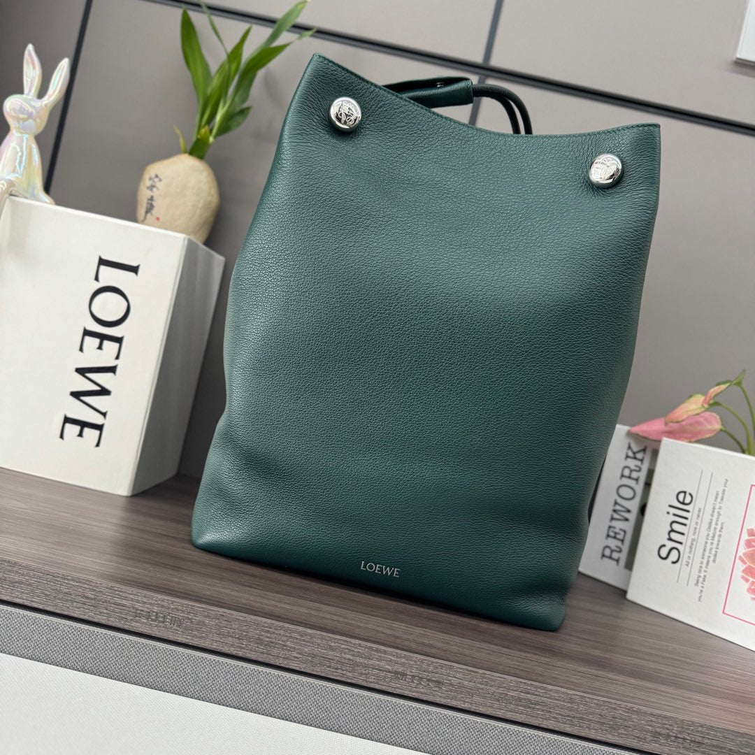 Loewe Pebble Hobo Dark Teal Green Smooth Calfskin