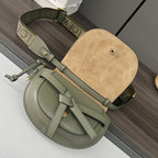 Mini Gate Dual bag in soft calfskin and jacquard Green smooth caflskin