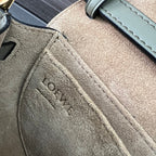 Mini Gate Dual bag in soft calfskin and jacquard Green smooth caflskin