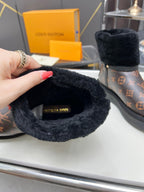 LV Aspen Platform Ankle Boot Dark Brown Monogram Cowhide