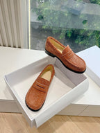 Loewe Campo Loafer Fire Orange Snowflake Cow Suede