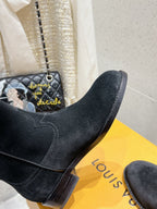 LV Rider Boot Black Suede