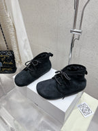 Loewe One-Piece Snow Boots Black Suede 435631