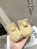 Loewe One-Piece Snow Boots Butter Milk Suede 435628