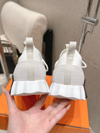 HM Lift Slip-On Sneaker White Orange Black Fabric Suede 608248