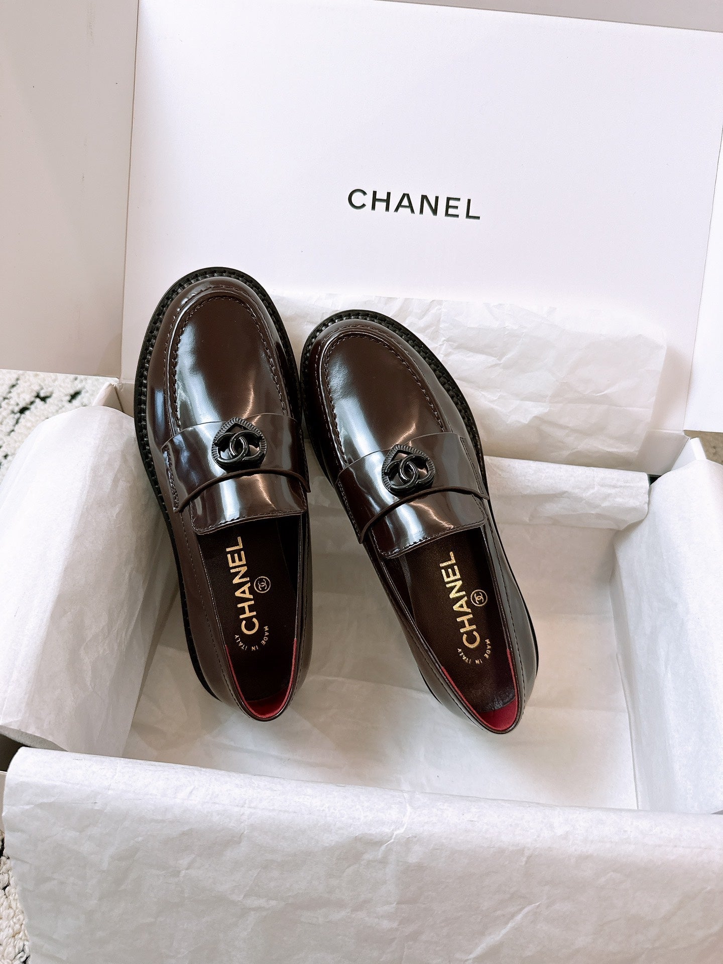 CC Moccasins 45mm In Burgundy Glossy Lambskin 144629