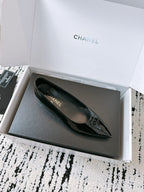 CC Ballet Flats In Black Glossy Lambskin 144667