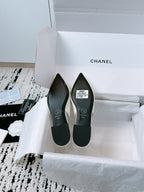 CC Slinback Flats In White Glossy Lambskin 144673