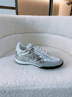 CC Sneaker In Silver Lambskin Quilted 144683